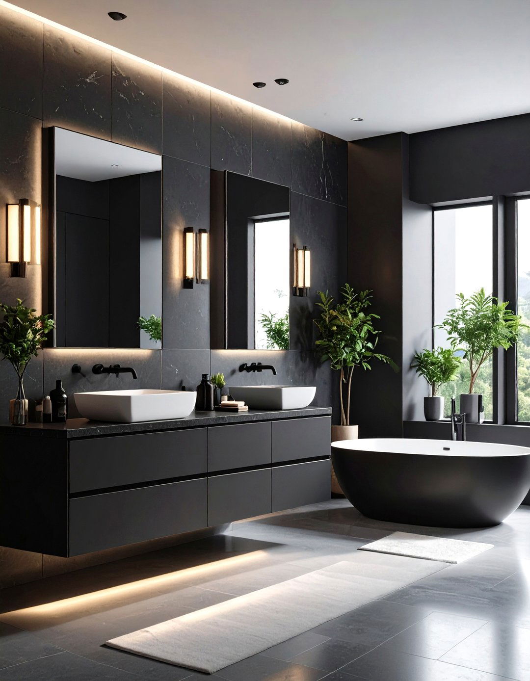Monochromatic Black Minimalist Bathroom - 20 Minimalist Bathroom Ideas
