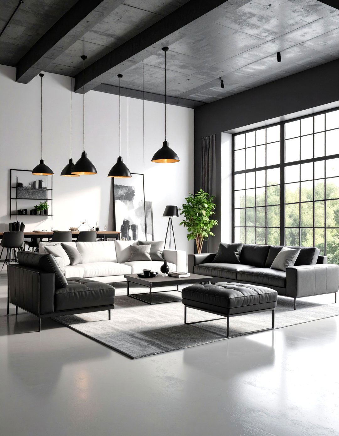 Monochromatic Black and White Loft - 20 Loft Ideas