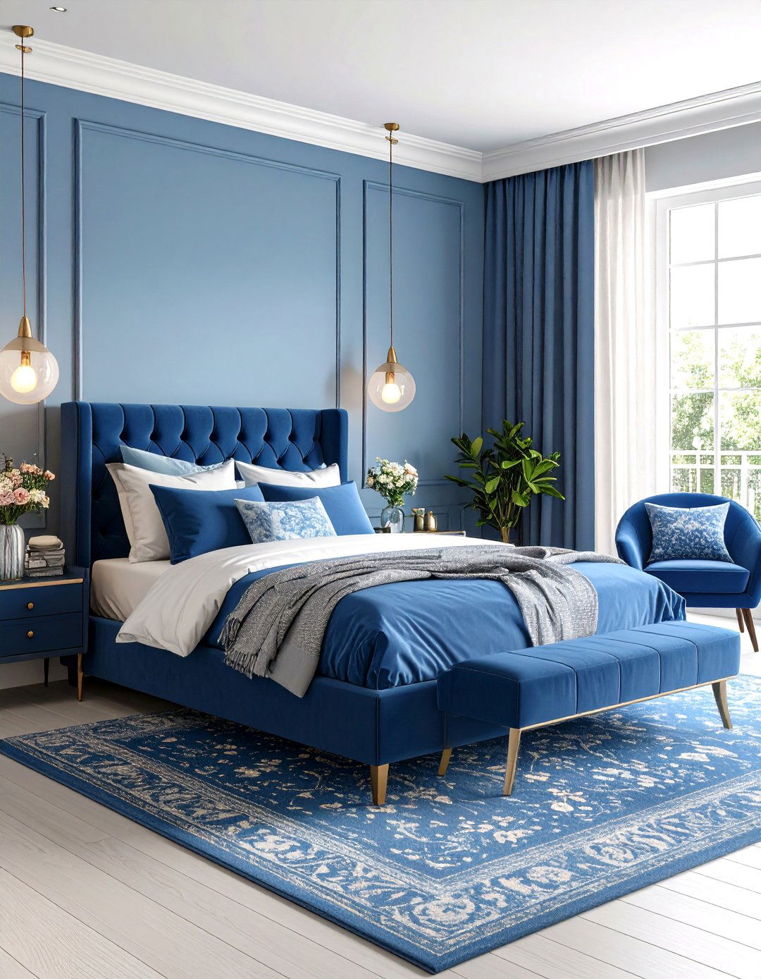 Monochromatic Blue Room Scheme - 20 Blue Room Ideas