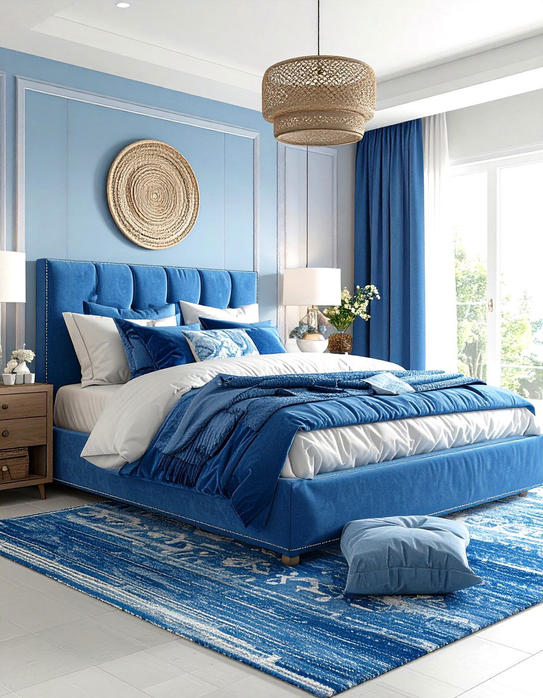 Monochromatic Blue and White Bedroom Layers - 20 Blue and White Bedroom Ideas