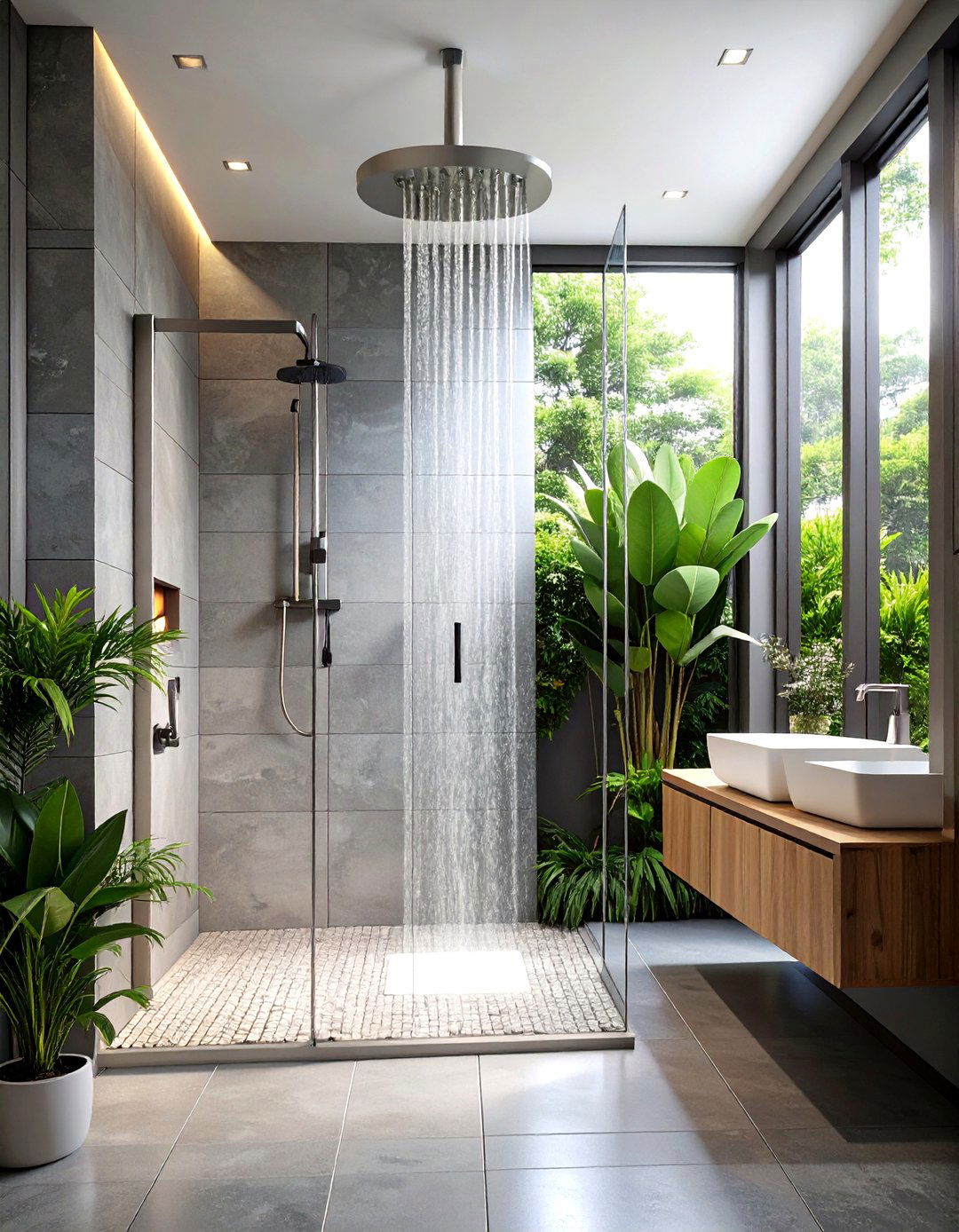 Monochromatic Color Scheme - 20 Small Bathroom Walk in Shower Ideas