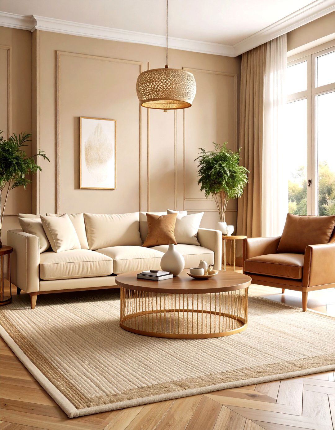 Monochromatic Living Room Camel Tan Sophistication - 20 Monochromatic Living Room Ideas