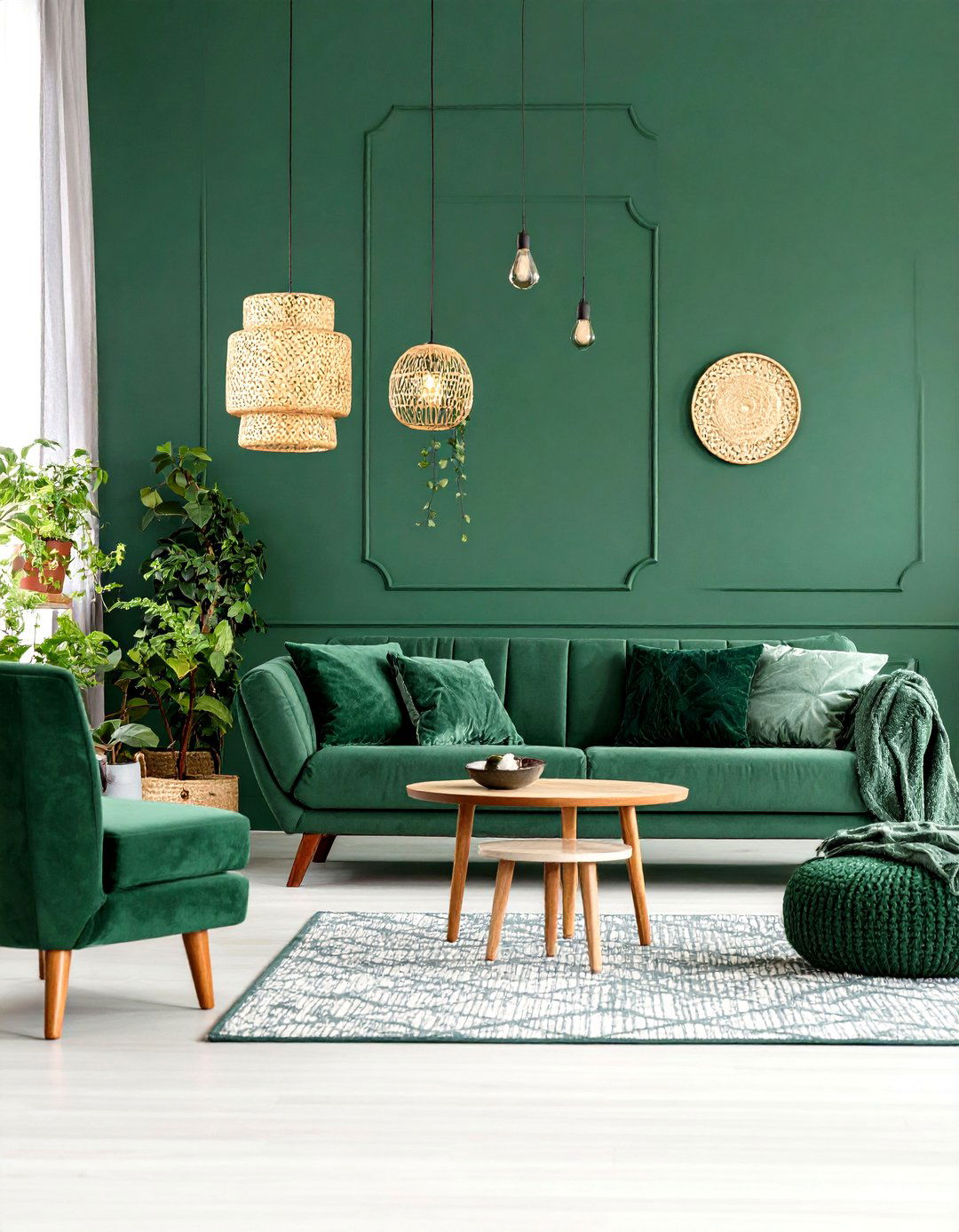 Monochromatic Living Room Forest Green Retreat - 20 Monochromatic Living Room Ideas