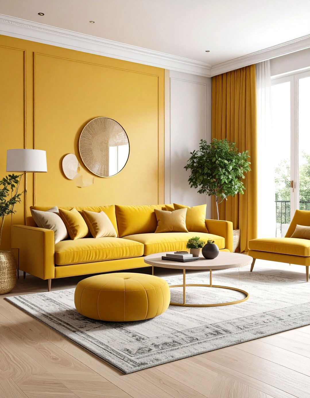 Monochromatic Living Room Mustard Yellow Energy - 20 Monochromatic Living Room Ideas