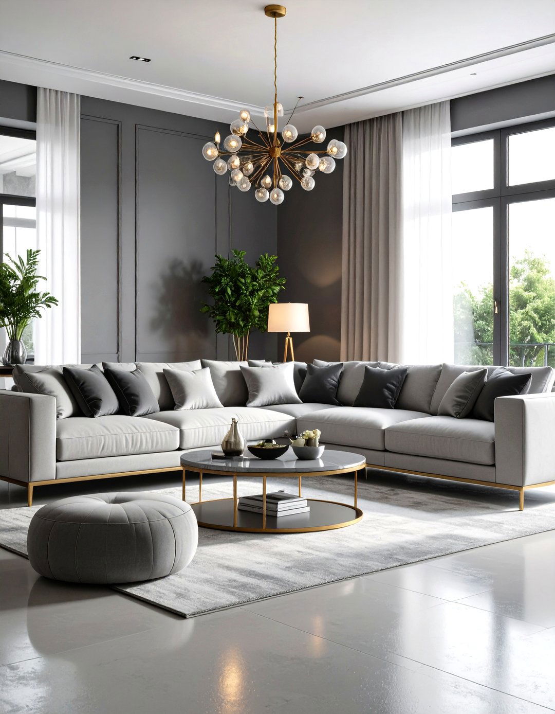 Monochromatic Living Room Pearl Gray Minimalism - 20 Monochromatic Living Room Ideas