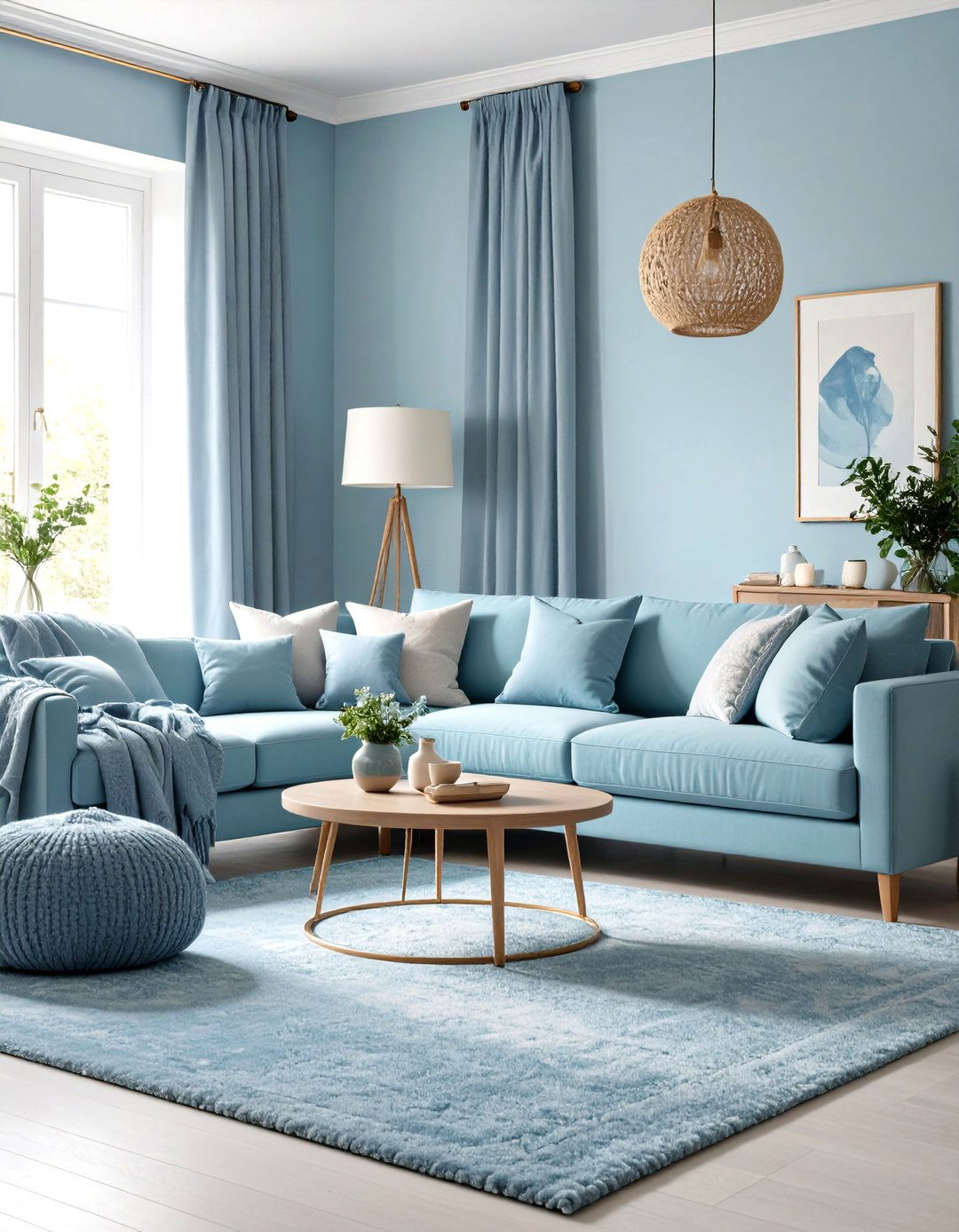 Monochromatic Living Room Periwinkle Blue Serenity - 20 Monochromatic Living Room Ideas