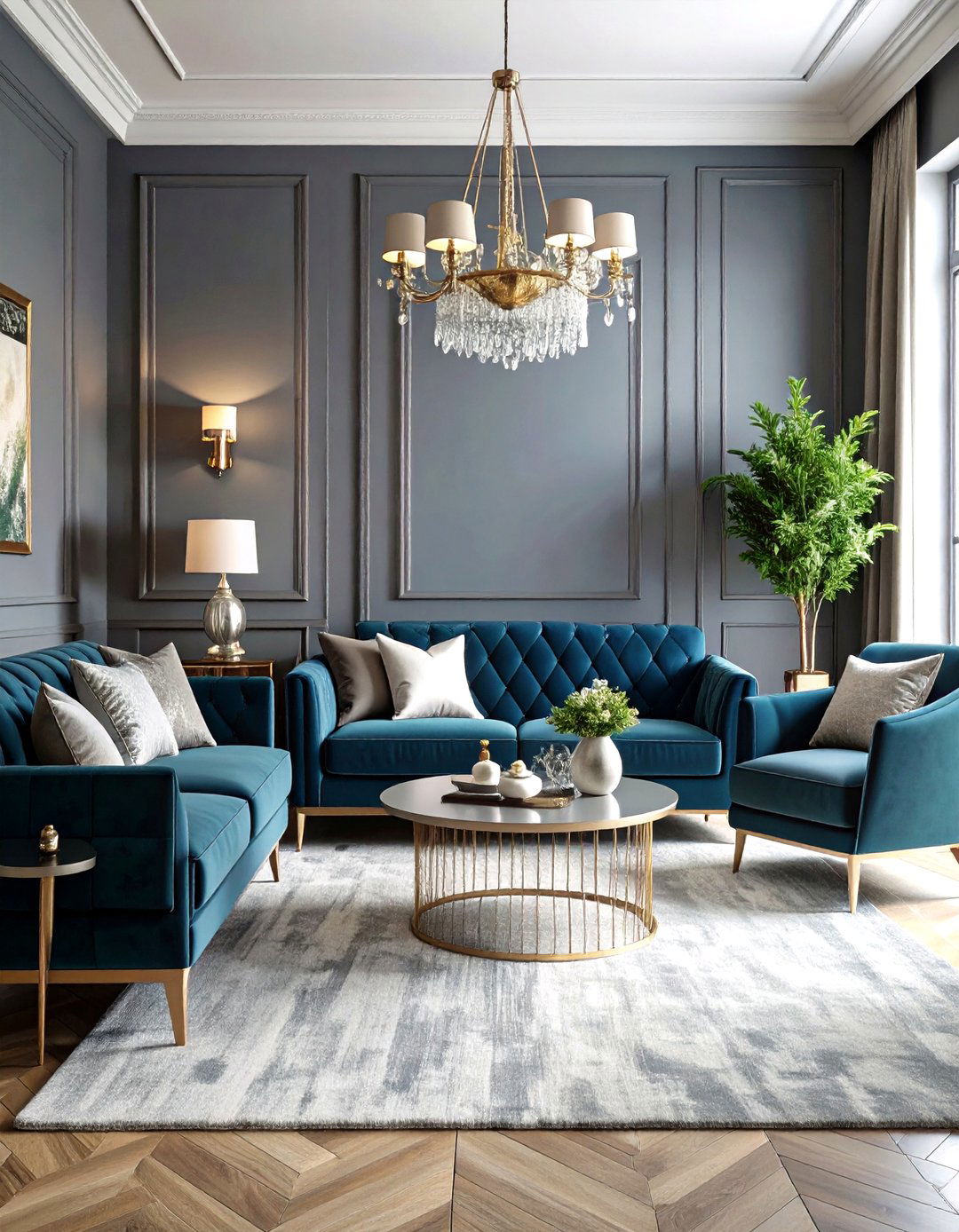 Monochromatic Luxury Living Room - 20 Luxury Living Room Ideas
