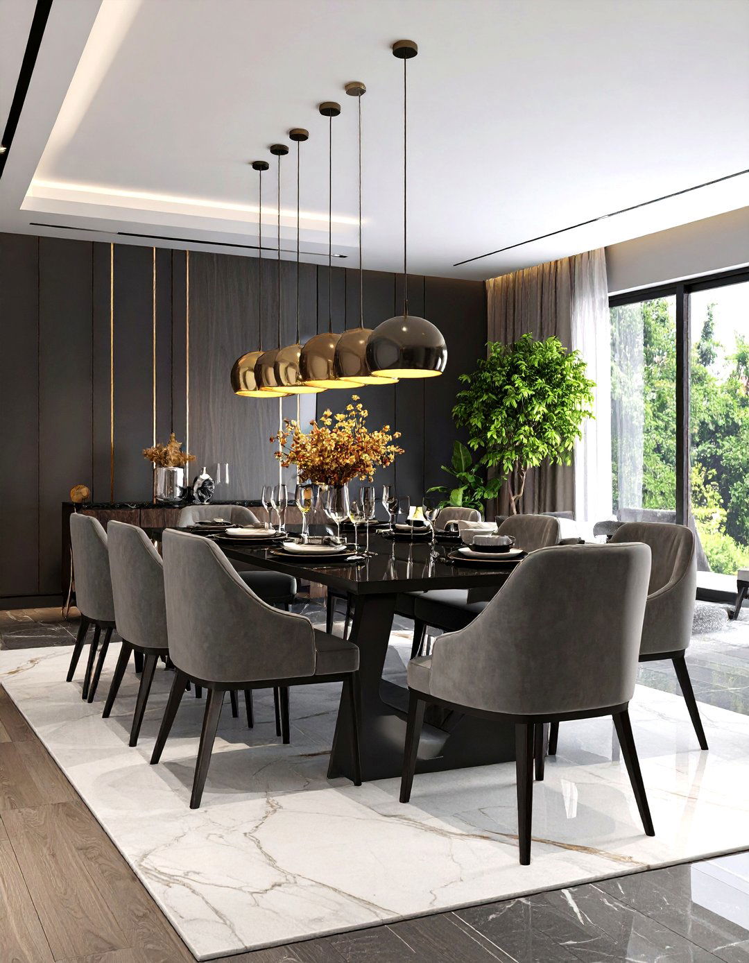 Monochromatic Modern Dining Room Sophistication - 20 Modern Dining Room Ideas