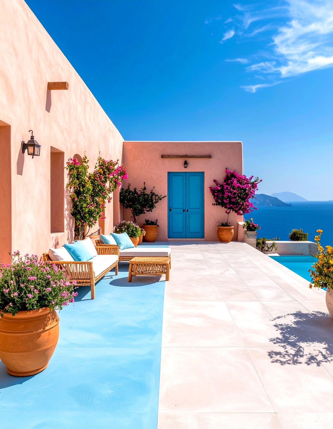 Monochromatic Painted Concrete Patio - 20 Painted Concrete Patio Ideas