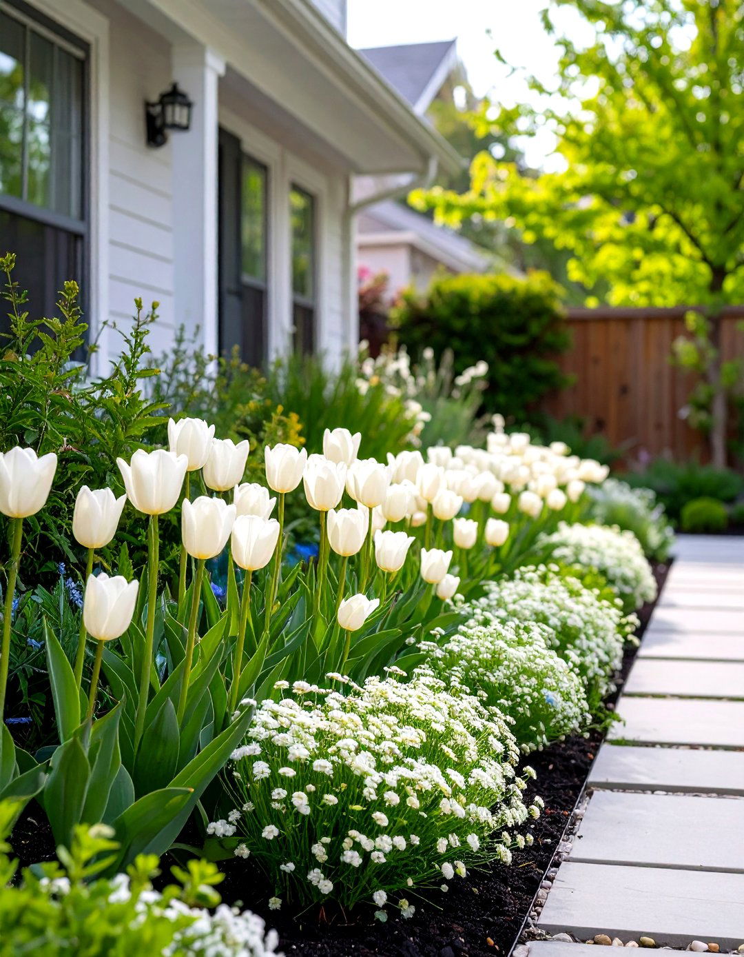 Monochromatic Planting Scheme Elevating Formal Garden Sophistication - 20 Formal Garden Ideas