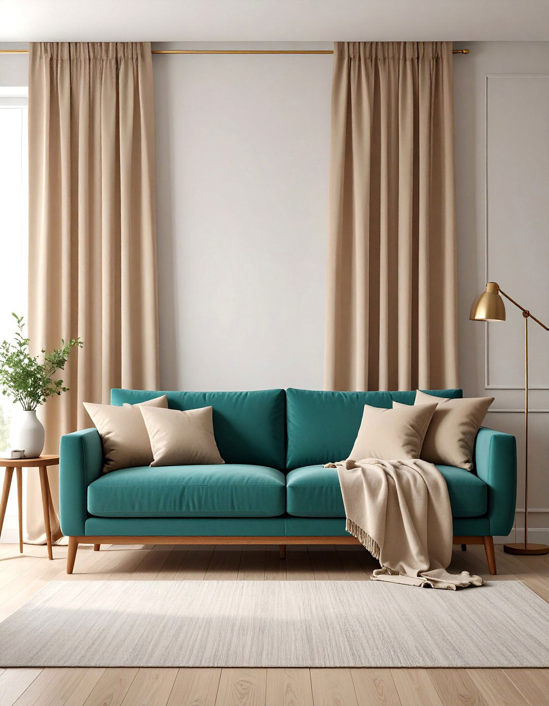 Monochromatic Teal Oasis - 20 Teal Couch Living Room Ideas