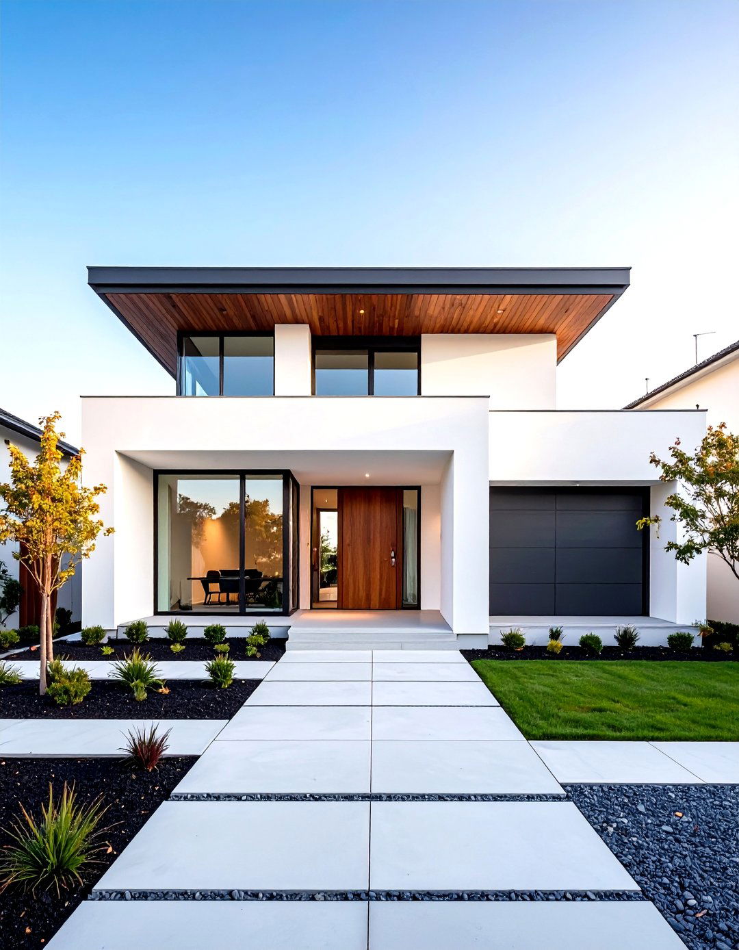 Monochromatic White Minimalist House Exterior - 20 Minimalist House Exterior Ideas
