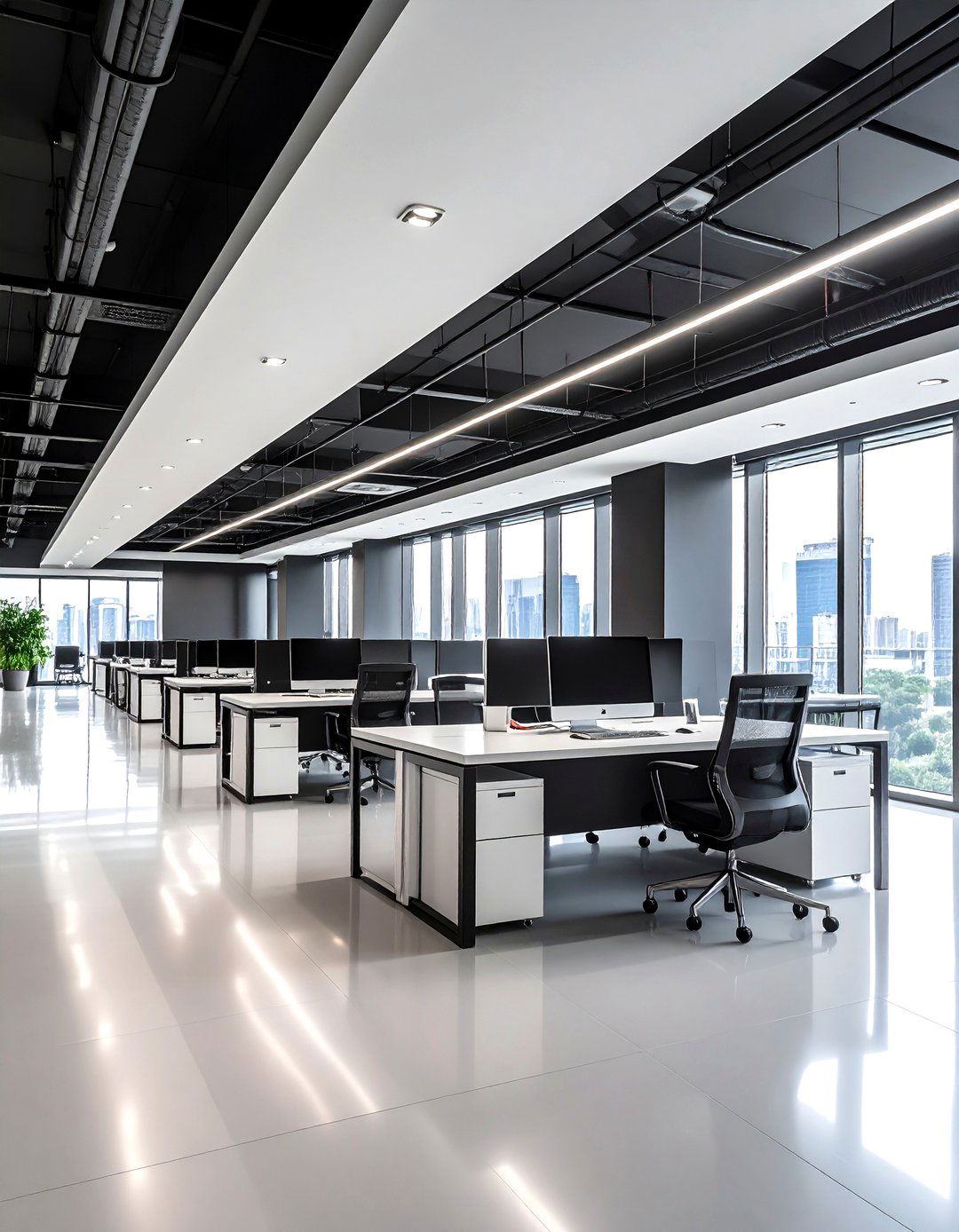 Monochrome Black and White Office Wallpaper - 20 Office Wallpaper Ideas