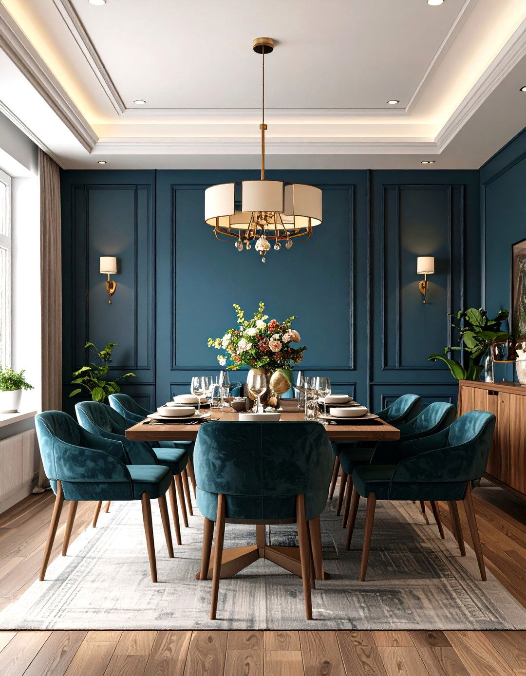 Monochrome Floor to Ceiling Wall Paneling Makeover - 20 Dining Room Wall Paneling Ideas