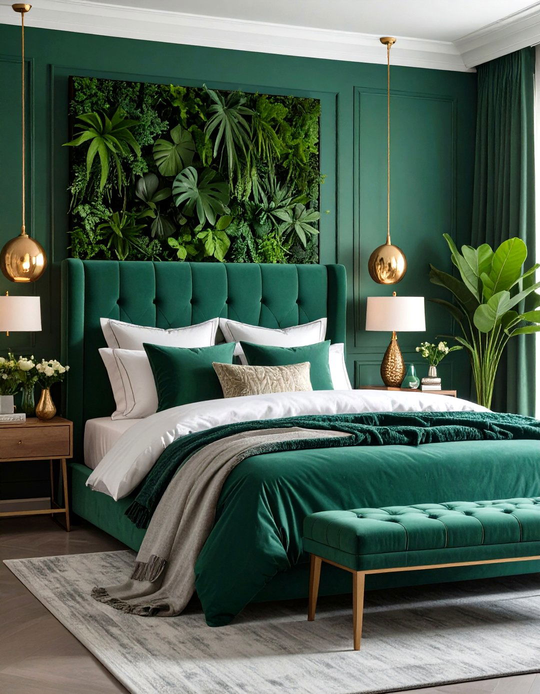 Monochrome Green Jungle Themed Bedroom - 20 Jungle-themed Bedroom Ideas