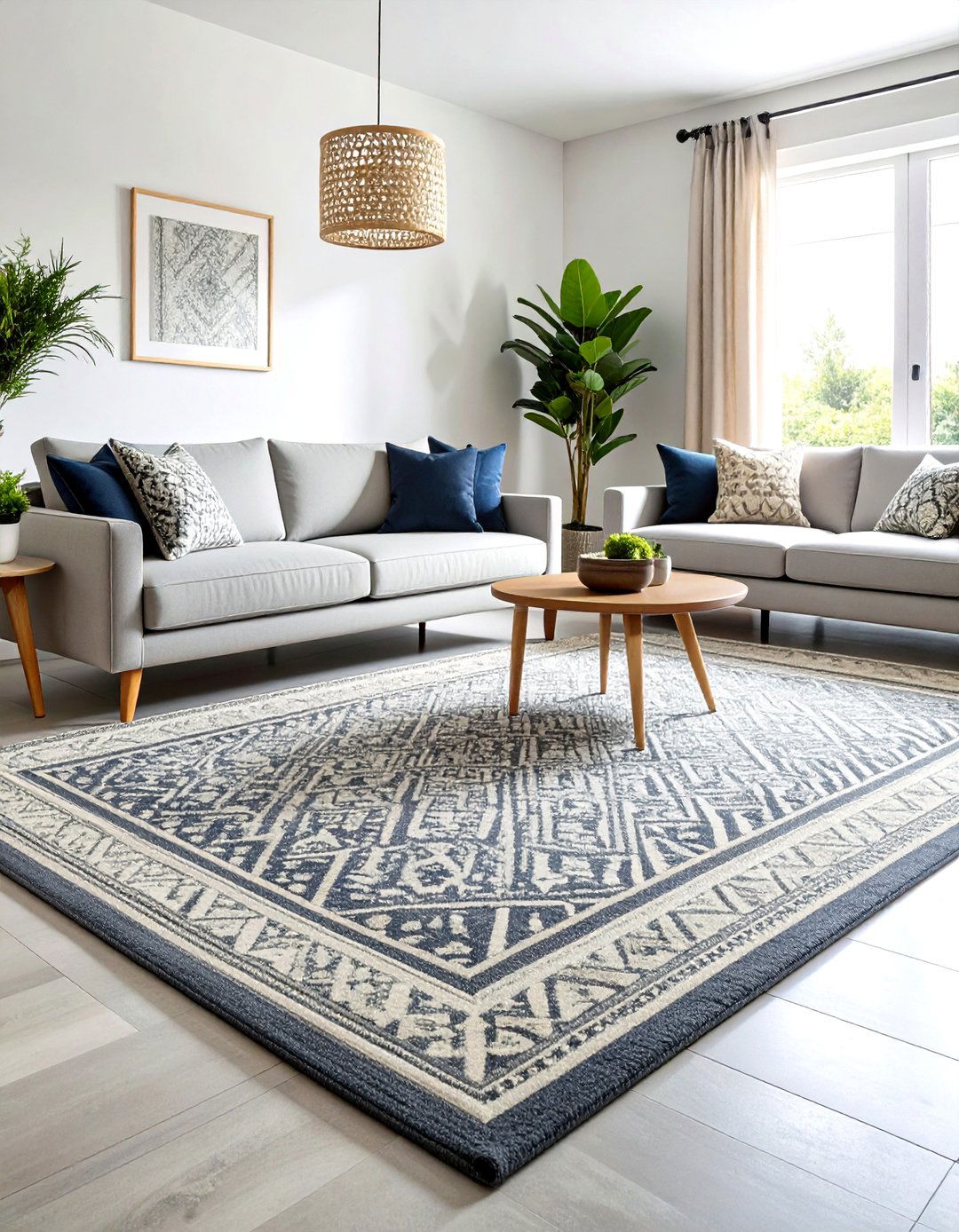 Monochrome Minimalist Living Room Rug Approach - 20 Living Room Rug Ideas