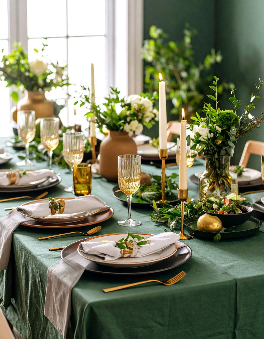 Monochrome Palette Unifies the Dining Table Look - 20 Dining Room Table Decor Ideas
