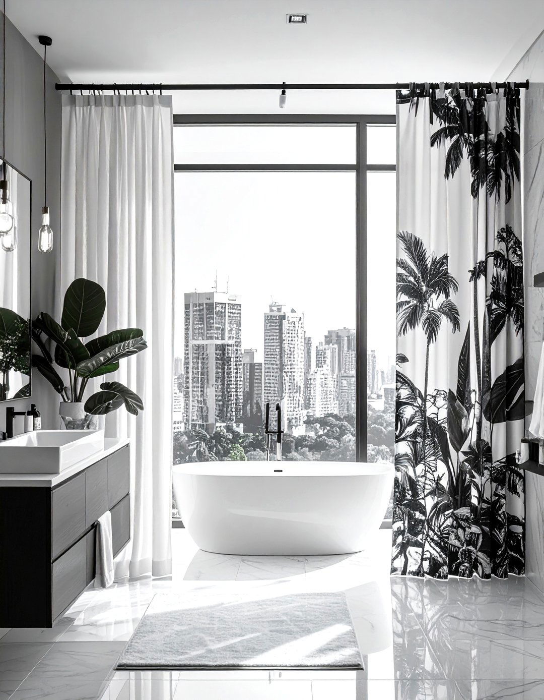 Monochrome Photography Prints - 20 Shower Curtain Ideas