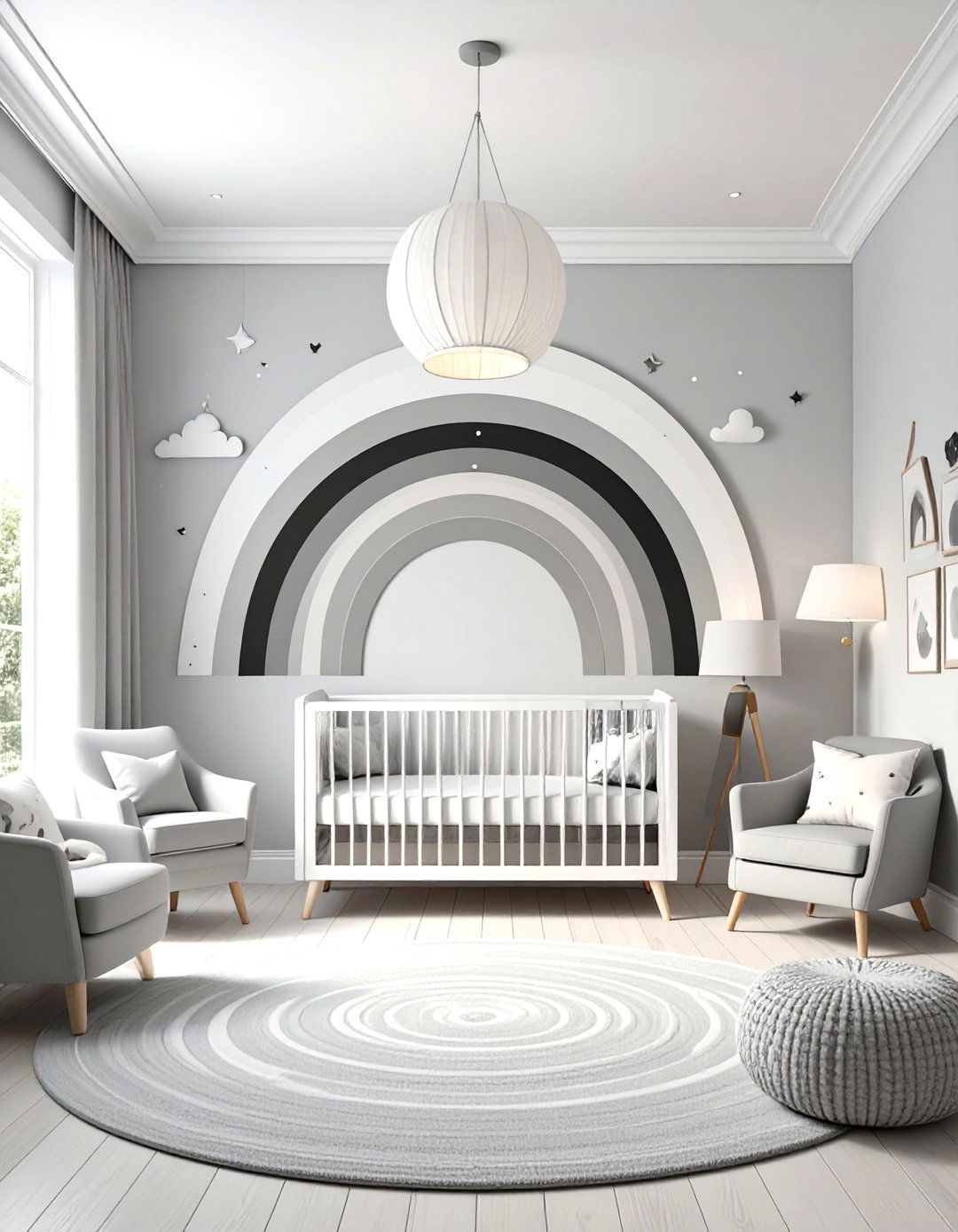 Monochrome Rainbow Nursery Sophisticated Style - 20 Rainbow Nursery Ideas