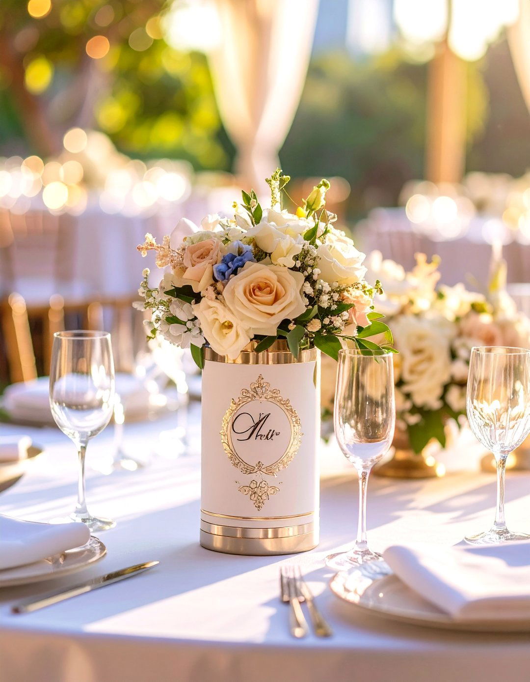 Monogram Wedding Koozie with Elegant Initials - 20 Wedding Koozie Ideas