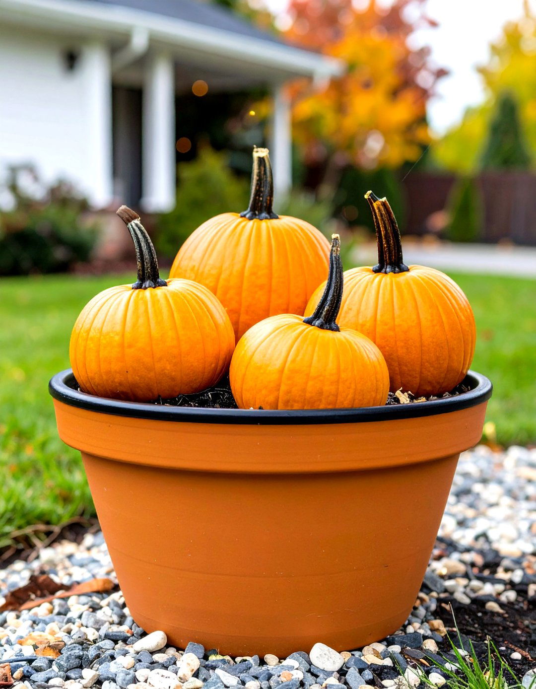 Monogrammed Pumpkin Topiary for Personalized Door Decor - 20 Front Door Fall Decor Ideas