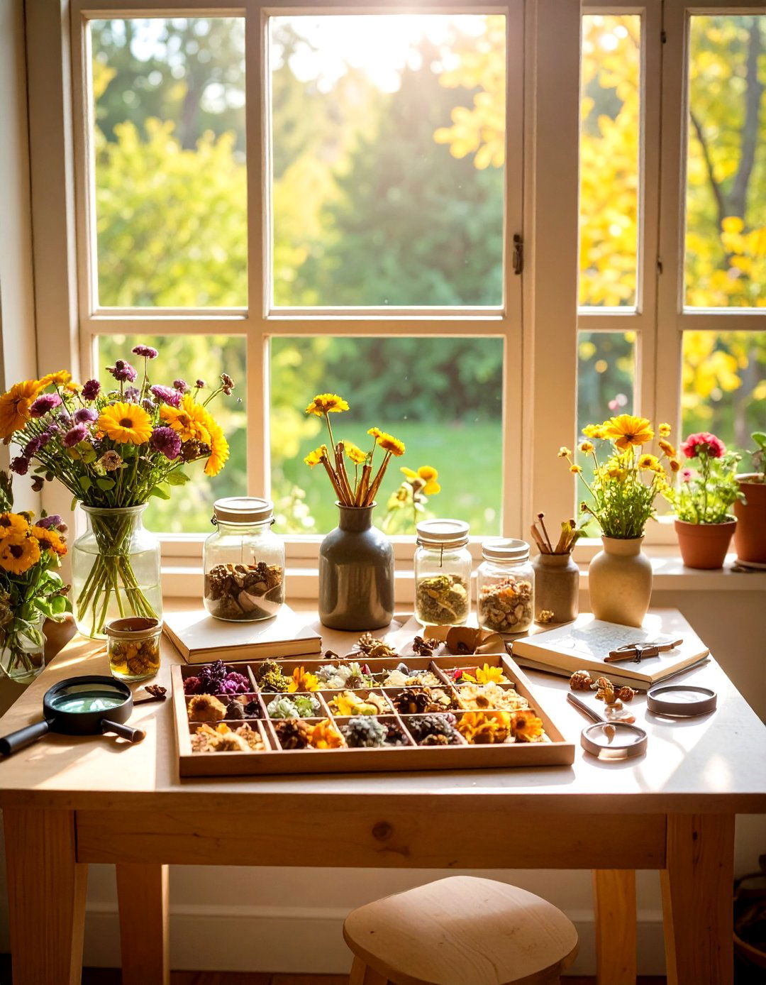 Montessori Nursery Nature Corner and Observation Table - 20 montessori nursery ideas