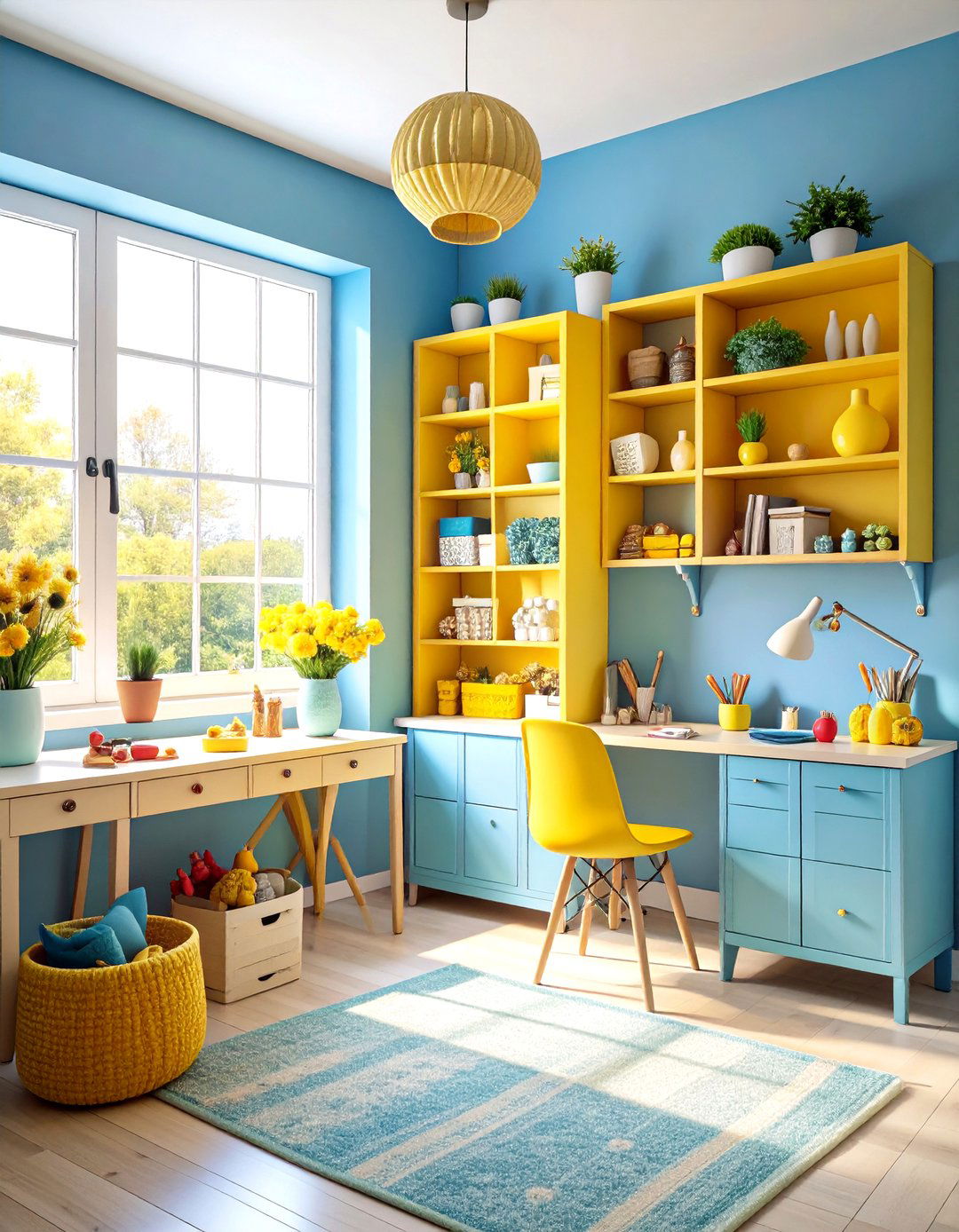 Mood Boosting Color Palette for a Craft Room - 20 Craft Room Ideas