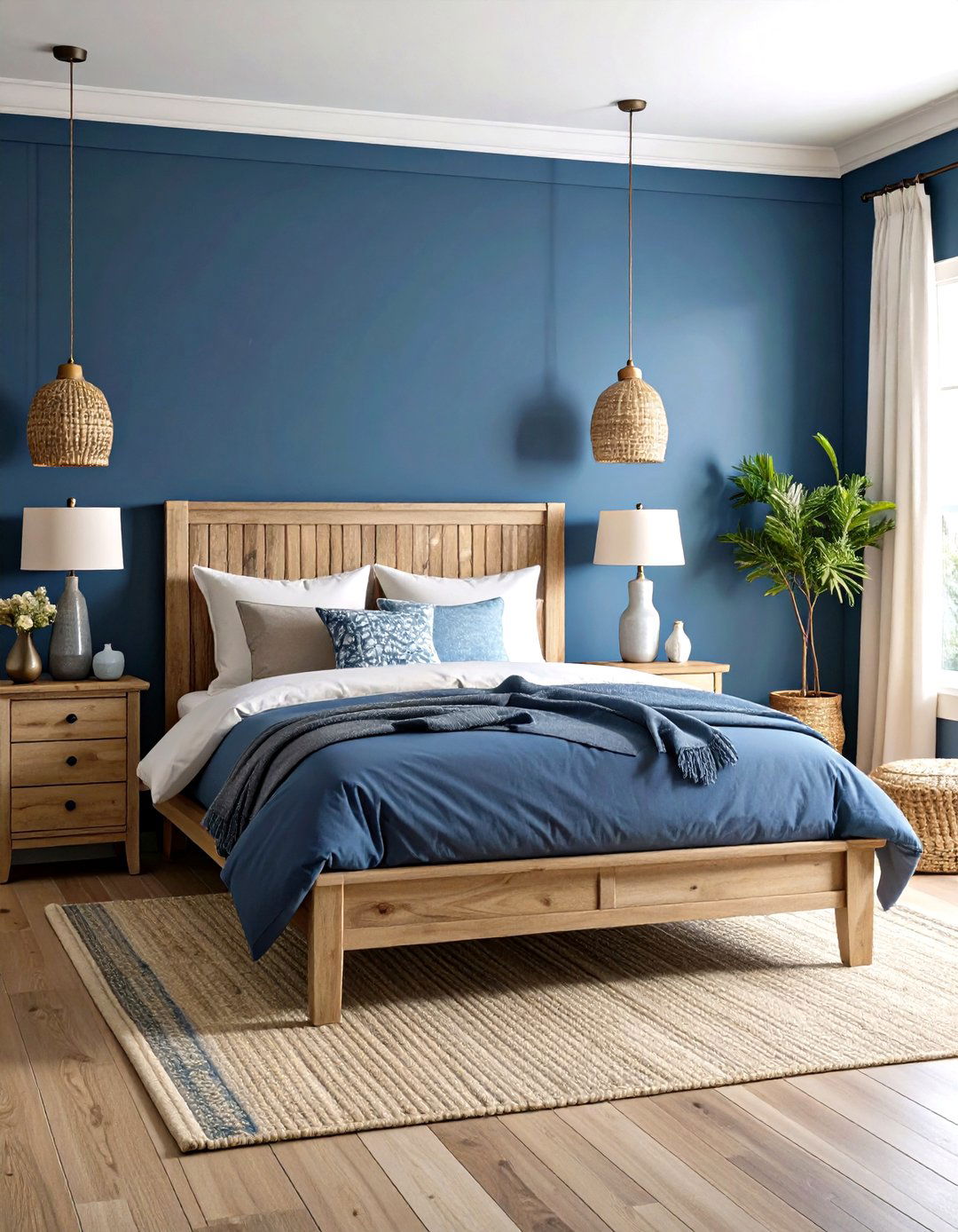 Moody Blue Bedroom with Coastal Sophistication - 20 Moody Blue Bedroom Ideas