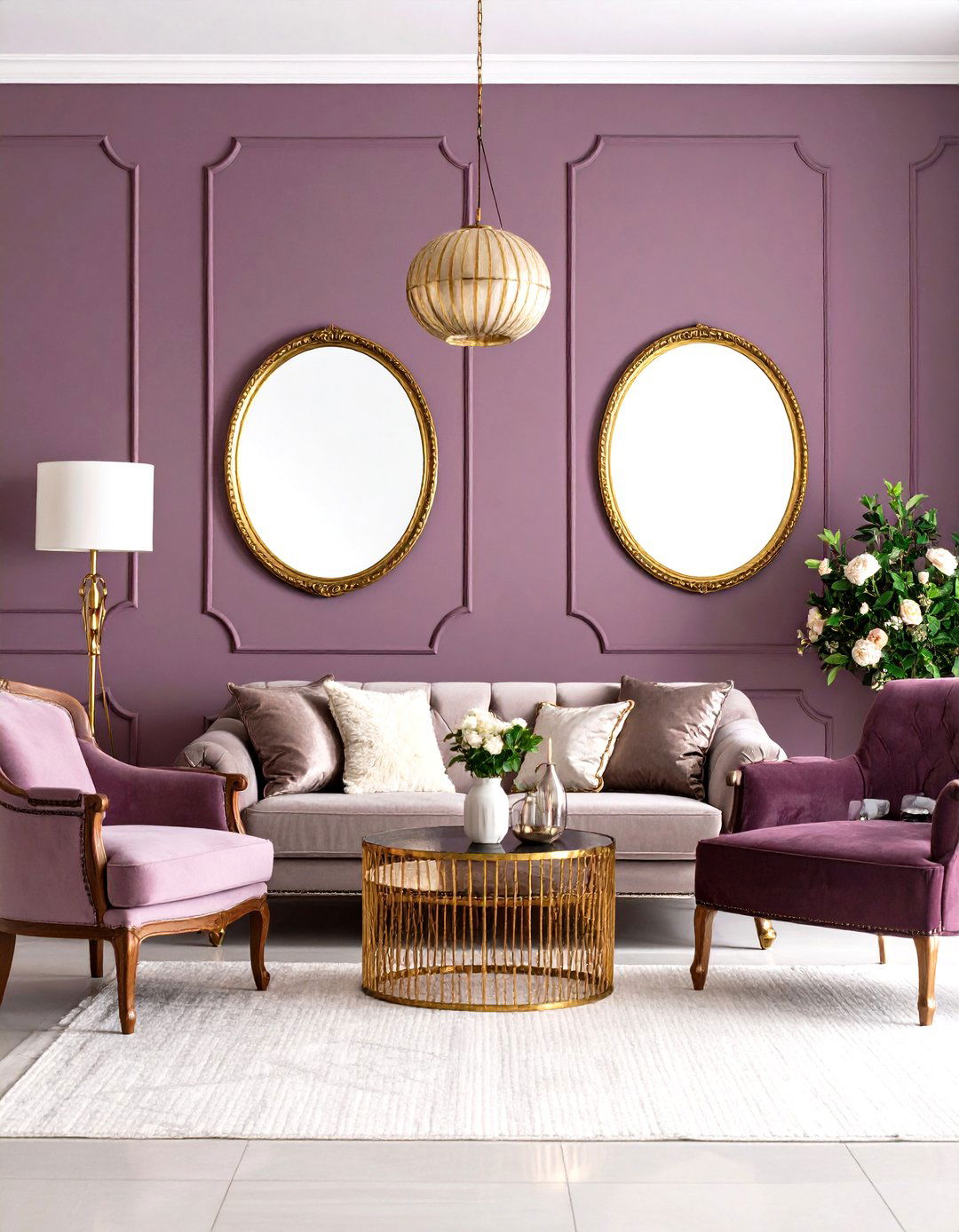 Moody Boho Living Room Featuring Rich Plum and Gold Accents - 20 Moody Boho Living Room Ideas