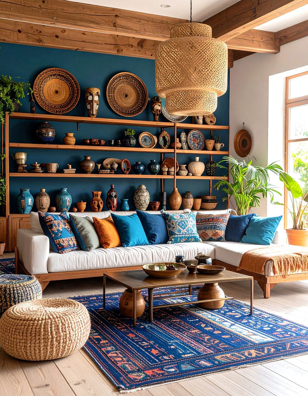 Moody Boho Living Room Incorporating Global Artifacts and Cultural Collections - 20 Moody Boho Living Room Ideas