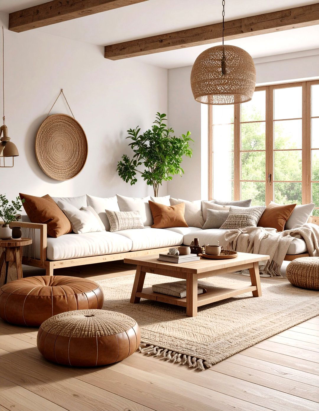 Moody Boho Living Room with Layered Floor Seating and Low Furniture Arrangements - 20 Moody Boho Living Room Ideas