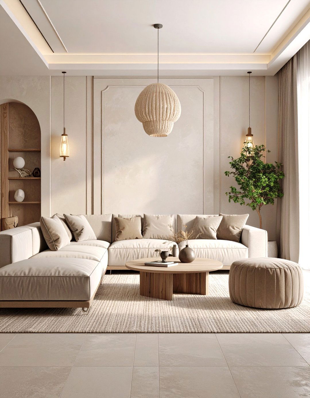 Moody Boho Living Room with Textured Accent Walls and Dimensional Elements - 20 Moody Boho Living Room Ideas