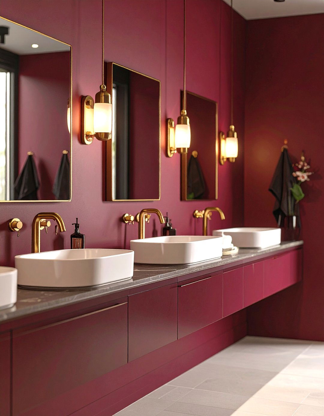 Moody Boutique Palette With Brass Accents - 20 Downstairs Toilet Ideas