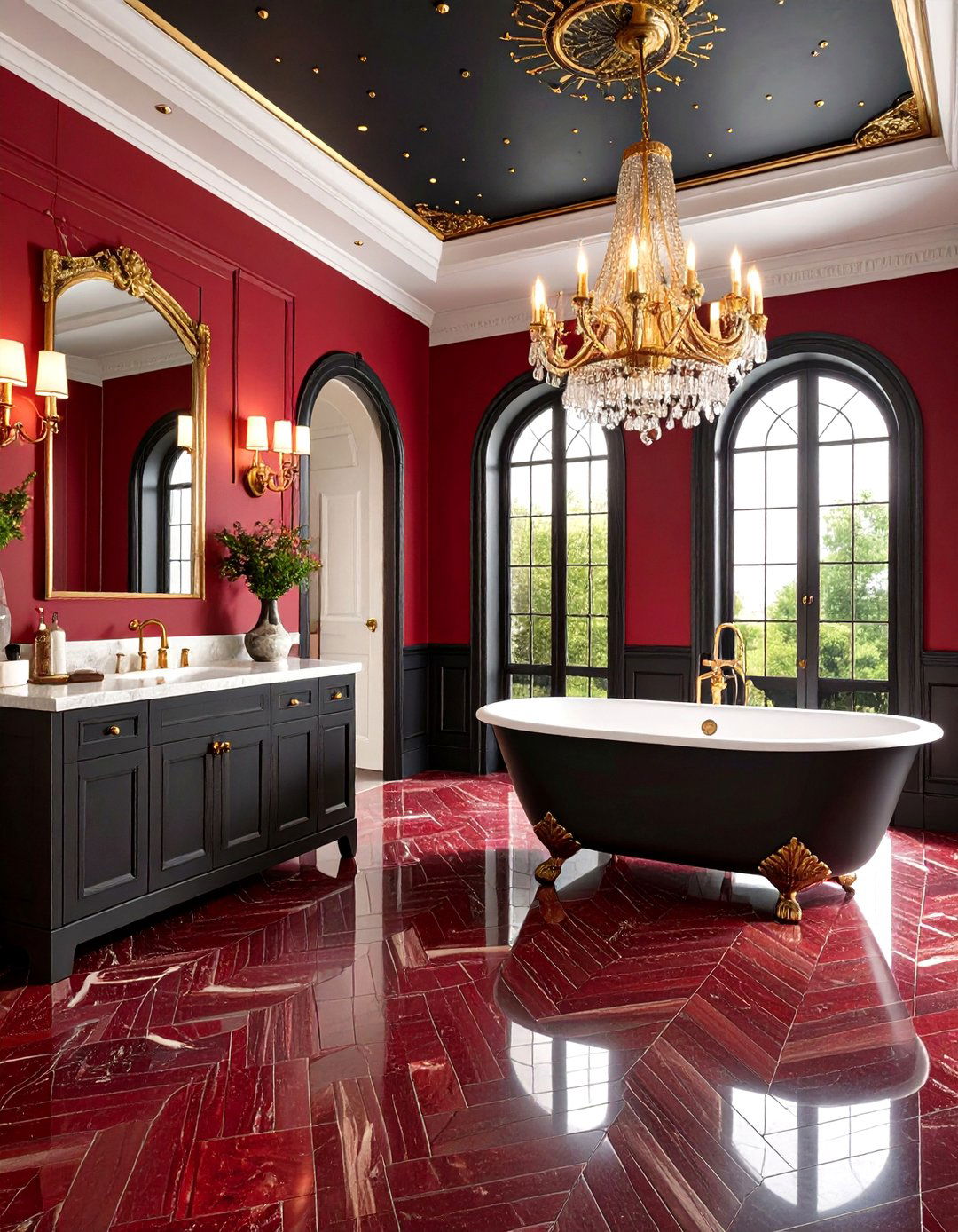 Moody Gothic Maximalist Bathroom - 20 Maximalist Bathroom Design Ideas