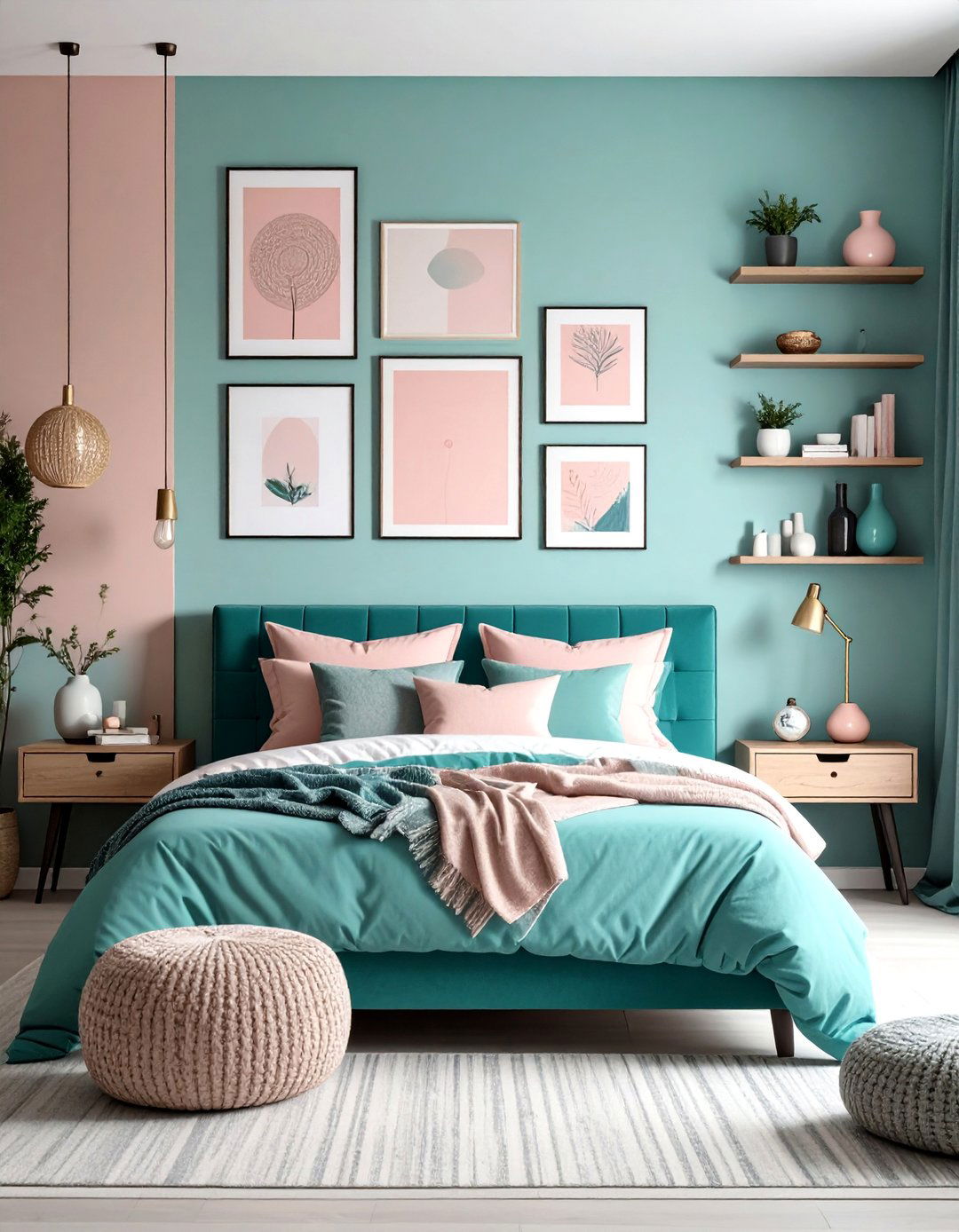 Moody Jewel Tones - 20 Teal and Pink Bedroom Ideas