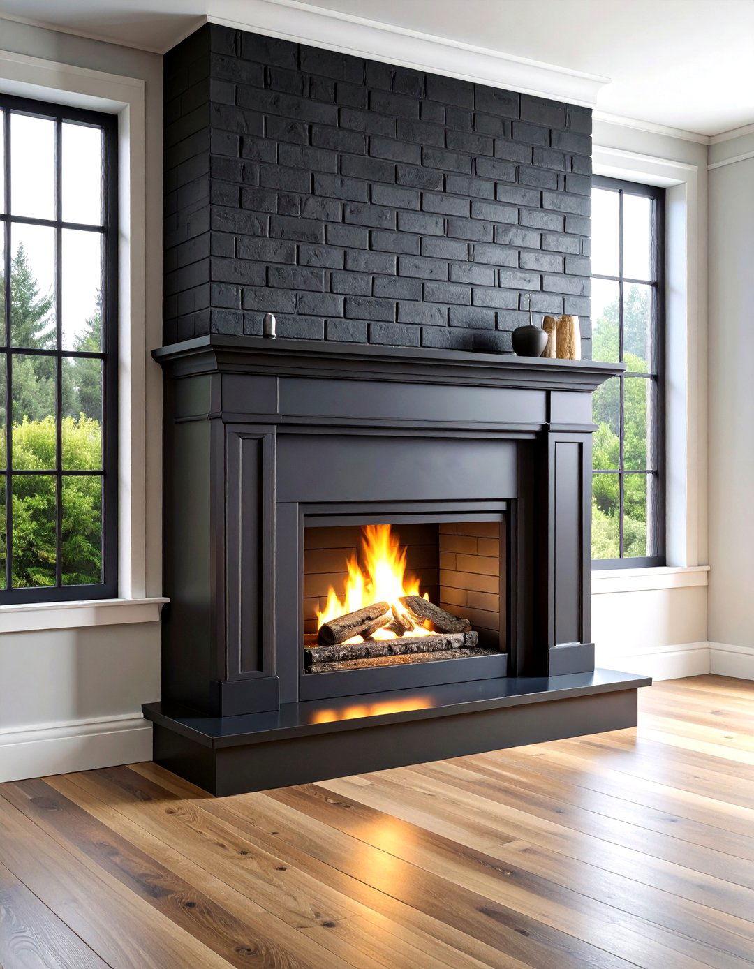 Moody Matte Black Fireplace Statement - 20 Fireplace Paint Ideas