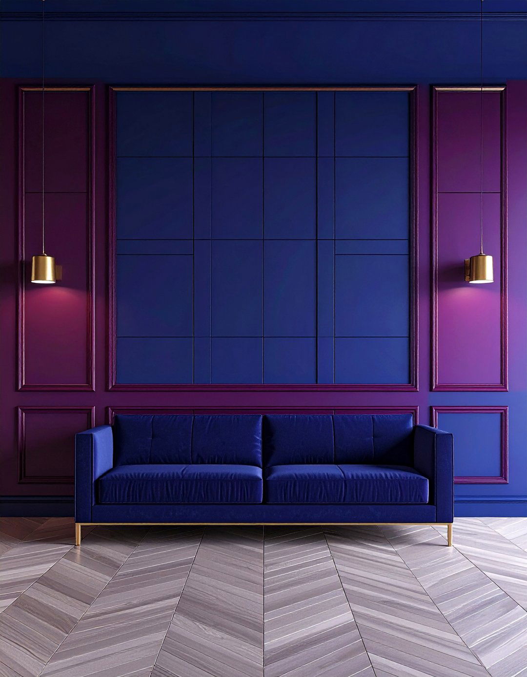 Moody Paint Block Feature Wall - 20 Feature Wall Ideas