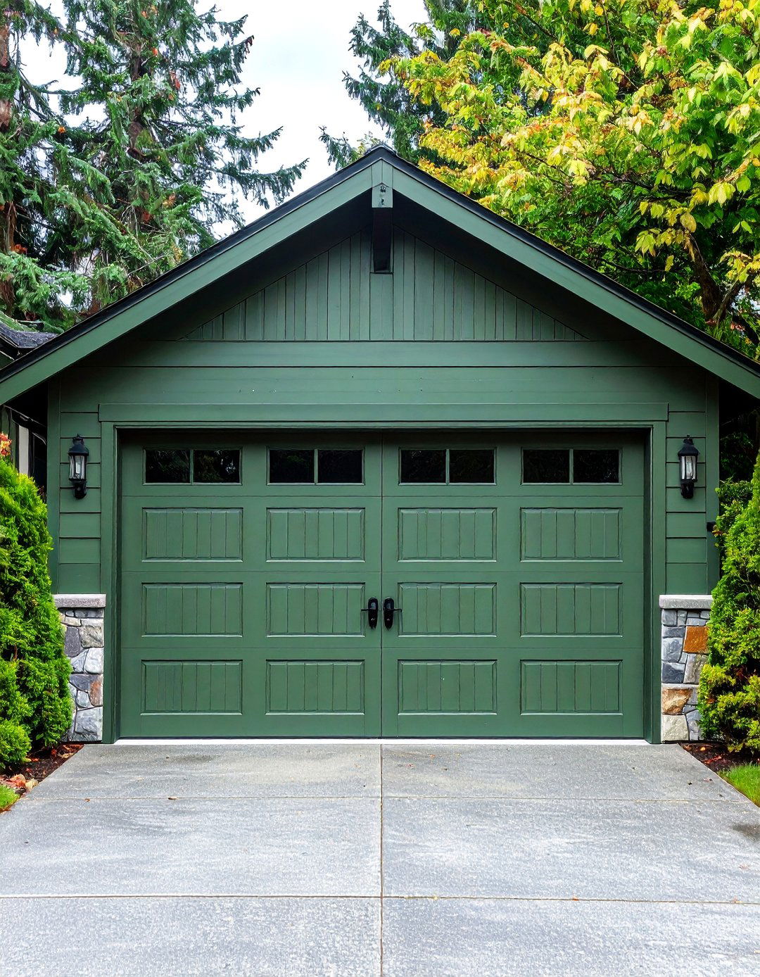 Moody Sage Green Garage Door Serenity - 20 Garage Door Paint Ideas