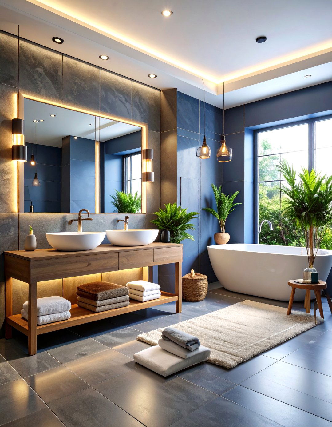 Moody Slate Grey Bathroom Spa Vibes - 20 Grey Bathroom Ideas