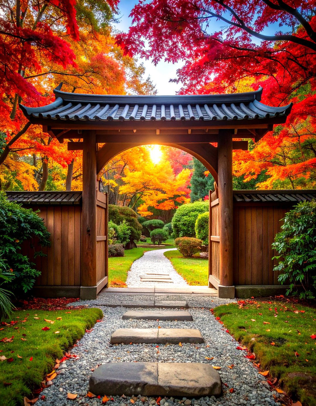 Moon Gate Japanese Garden Gate Portal - 20 Japanese Garden Gate Design Ideas