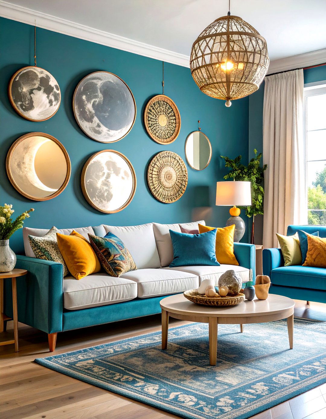 Moon Phase Art Witchy Living Room Theme - 20 Witchy Living Room Ideas