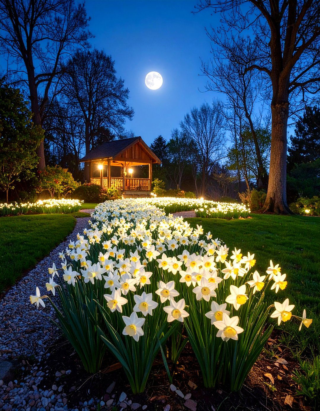 Moonlight White Daffodil Night Garden - 20 Daffodil Garden Ideas