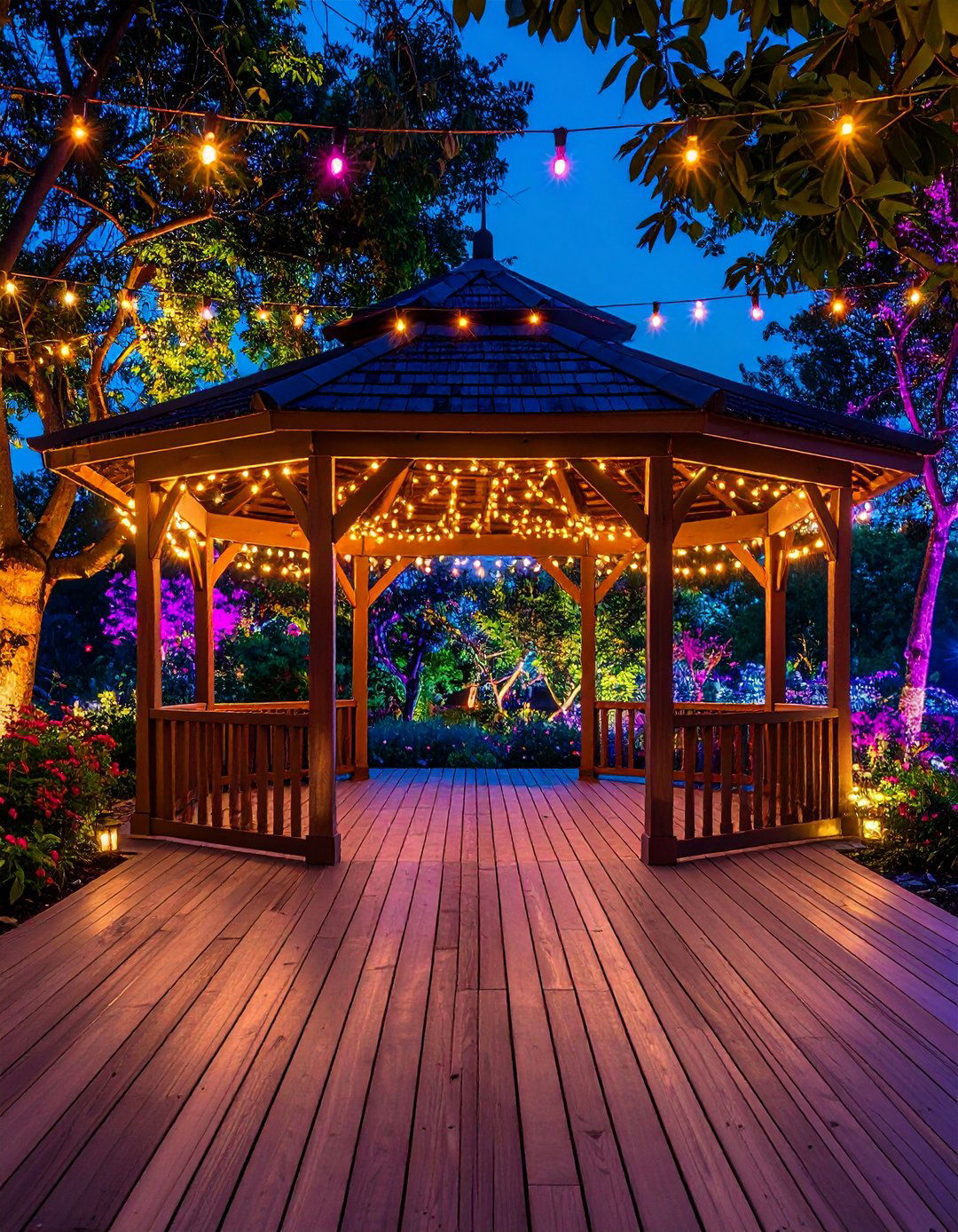 Moonlit Downlight Gazebo Lighting for Natural Ambiance - 20 Gazebo Lighting Ideas