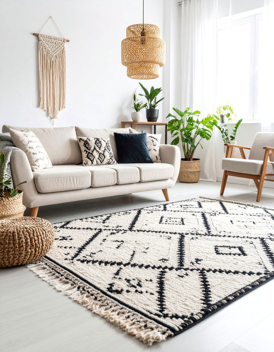 Moroccan Beni Ourain Boho Rug - 20 Boho Rug Ideas