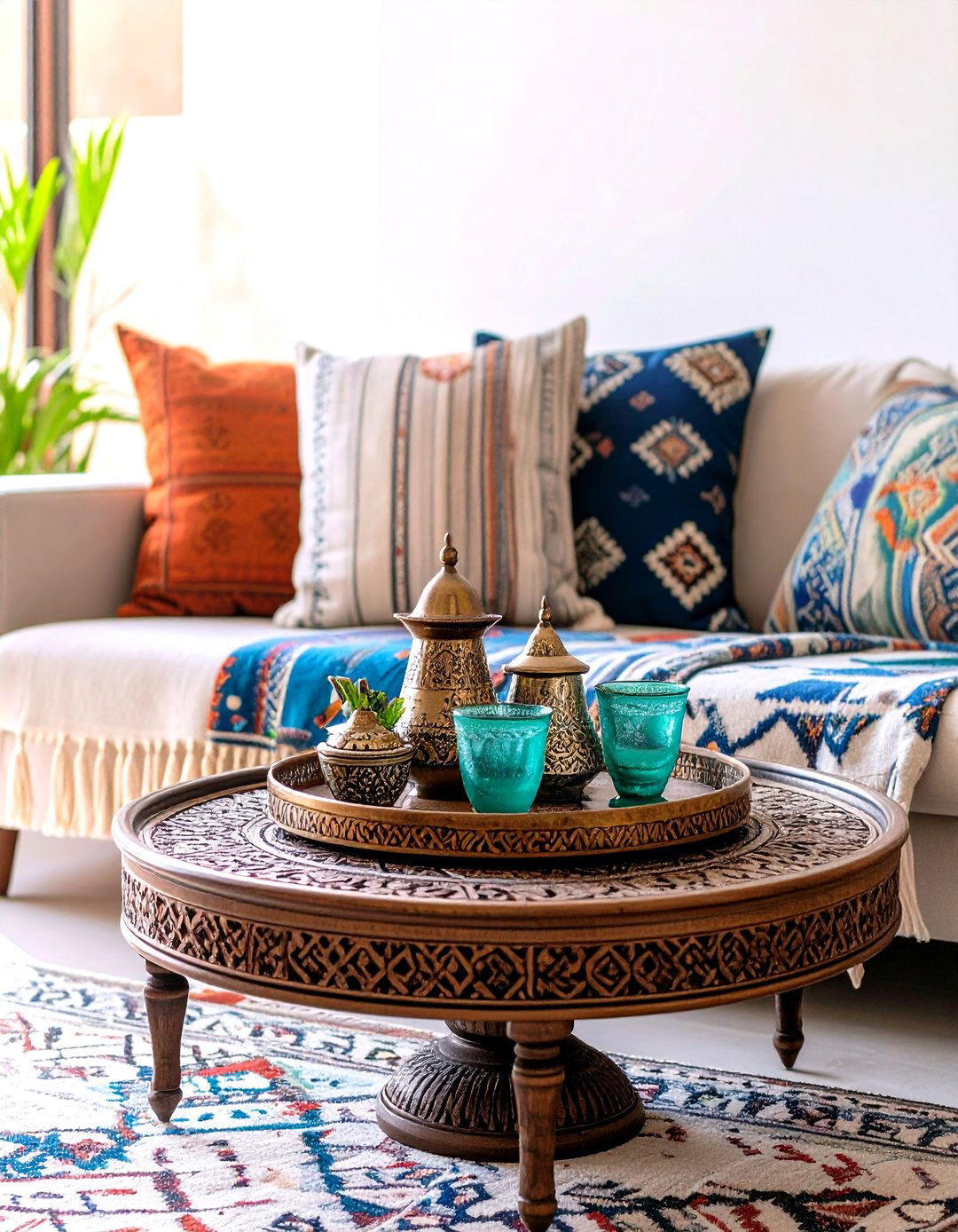 Moroccan Desert Patterned Throws - 20 Desert Themed Room Ideas
