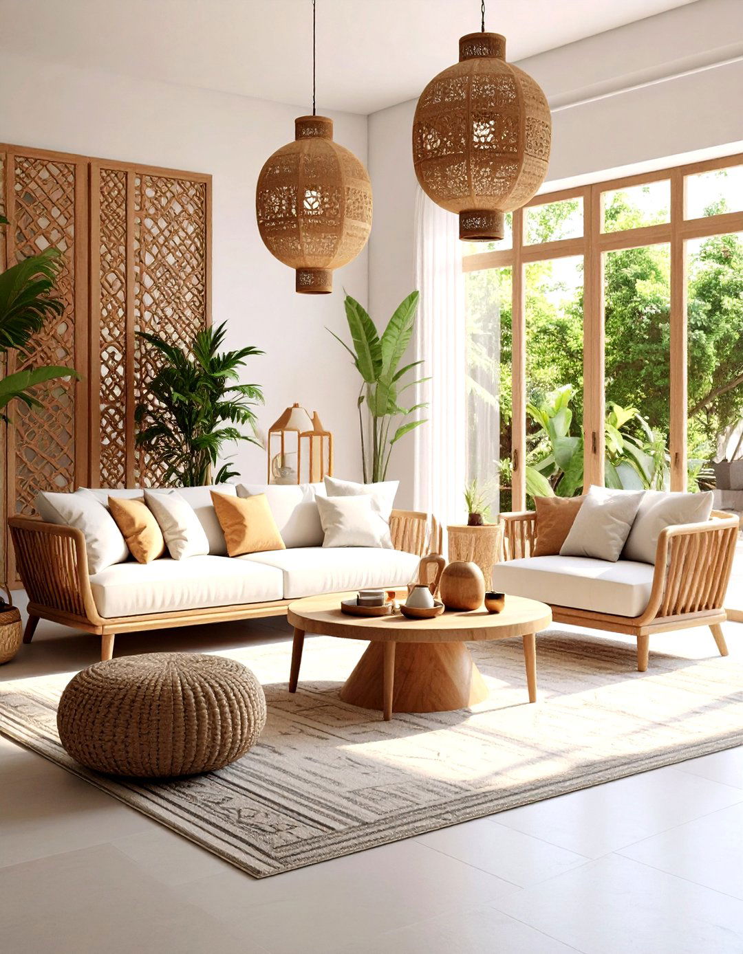 Moroccan Influenced Mediterranean Living Room with Intricate Patterns - 20 Mediterranean Living Room Ideas