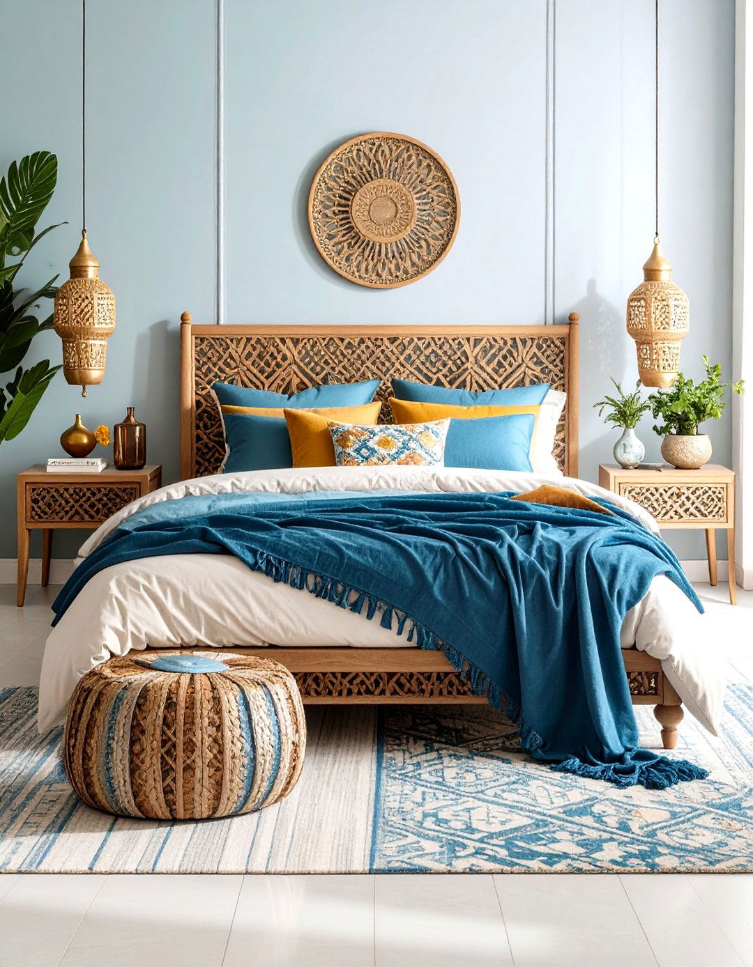 Moroccan Inspired Bed Design with Intricate Geometric Patterns - 20 Unique Bed Design Ideas