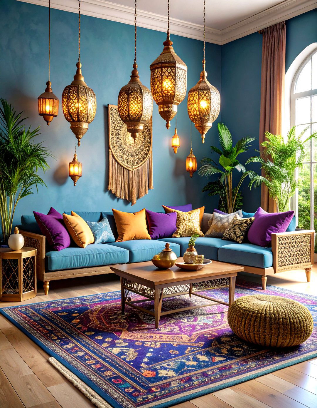Moroccan Inspired Boho Living Room Oasis - 20 Colorful Boho Living Room Ideas