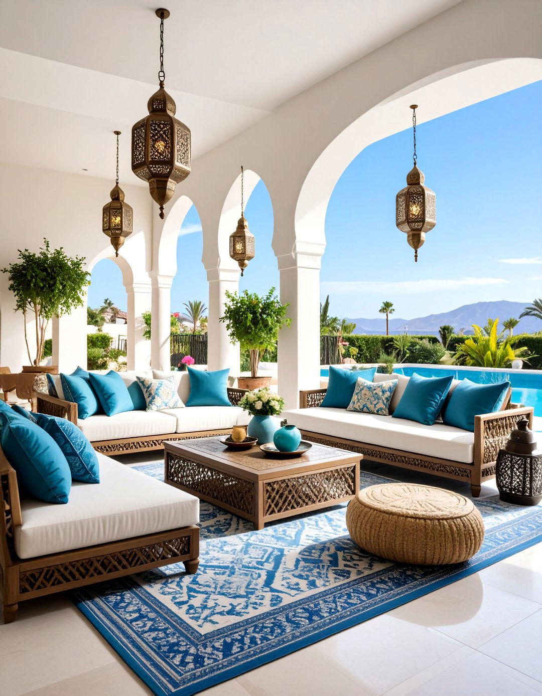 Moroccan Inspired California Room with Vibrant Textiles - 20 California Room Design Ideas