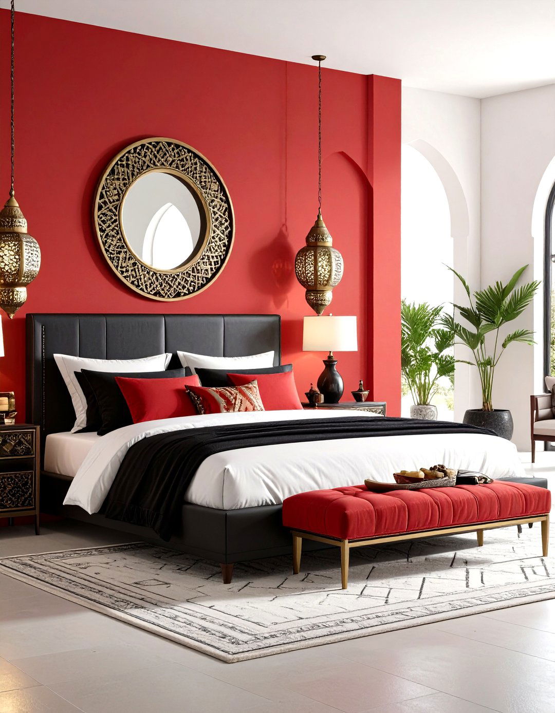 Moroccan Inspired Red and Black Bedroom - 20 Red and Black Bedroom Ideas